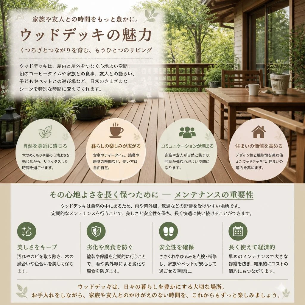 ウッドデッキの魅力と役割