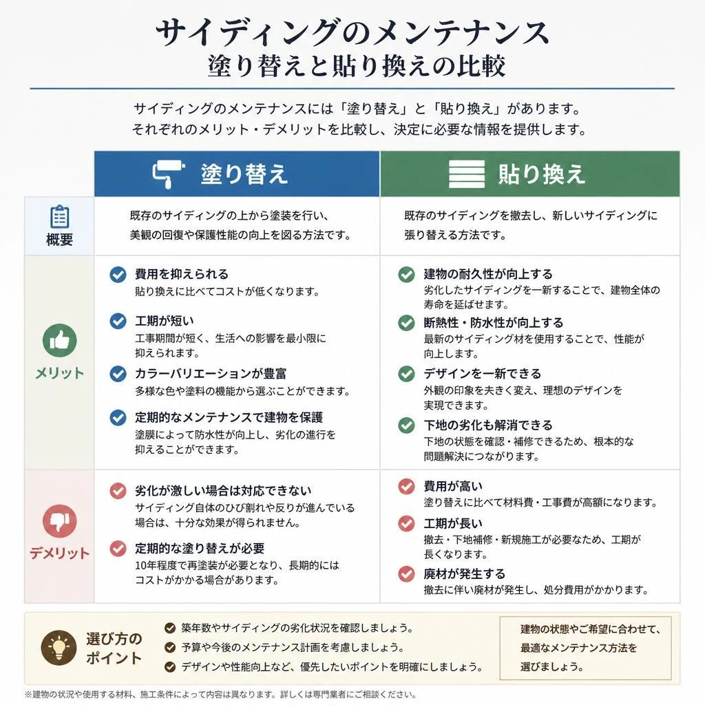塗り替え versus 貼り換え