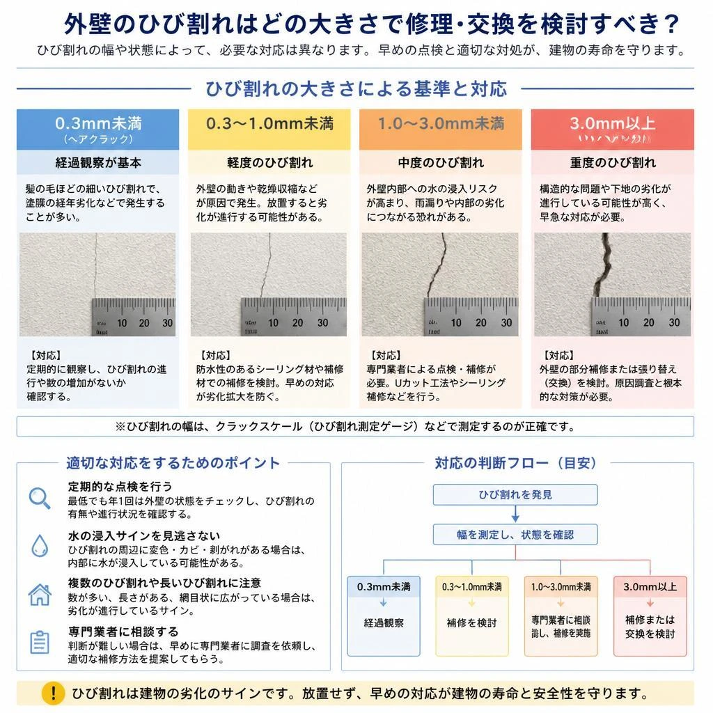 ひび割れは何ミリから交換が必要か？