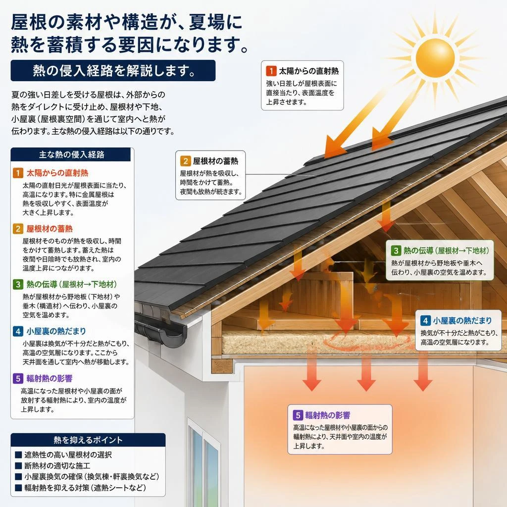2. 屋根が熱を持つ理由