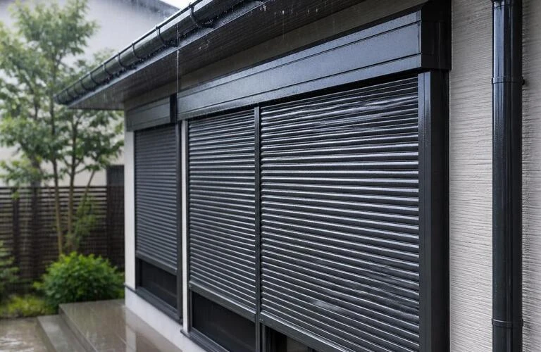 雨の日も安心！雨戸と雨樋の補修・塗装もお任せ下さい！／北九州市の外壁塗装はB-trust株式会社で